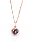 Baikalla Jewelry Gold Sapphire Necklace 18K Sapphire Necklace 18k Rose Gold Lab. Created Sapphire, Ruby & CZ Pendant Necklace