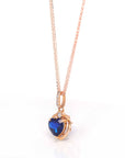 Baikalla Jewelry Gold Sapphire Necklace 18k Rose Gold Lab. Created Sapphire, Ruby & CZ Pendant Necklace