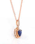 Baikalla Jewelry Gold Sapphire Necklace 18k Rose Gold Lab. Created Sapphire, Ruby & CZ Pendant Necklace