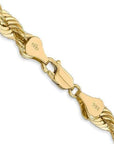 Baikalla Jewelry 14K Yellow Gold Pendant 14K 6 mm Solid Diamond-cut Rope Yellow Chain with Lobster Clasp