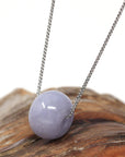 Baikalla Jewelry Jade Pendant Necklace Baikalla™ "Good Luck Button" Necklace Real Lavender Jade Lucky KouKou Pendant Necklace