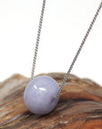 Baikalla Jewelry Jade Pendant Necklace Baikalla™ "Good Luck Button" Necklace Real Lavender Jade Lucky KouKou Pendant Necklace