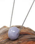 Baikalla Jewelry Jade Pendant Necklace Baikalla™ "Good Luck Button" Necklace Real Lavender Jade Lucky KouKou Pendant Necklace