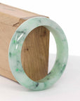 Baikalla Jewelry Jadeite Jade Bangle Bracelet Baikalla "Classic Bangle" Green Natural Burmese Jadeite Jade Bangle ( 56.33mm )