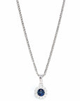 Baikalla Jewelry gemstone jewelry Pendant Only 14k White Gold Natural Blue Sapphire Necklace With Diamond