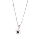 Baikalla Jewelry gemstone jewelry 14k White Gold Natural Blue Sapphire Necklace With Diamond