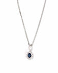 Baikalla Jewelry gemstone jewelry 14k White Gold Natural Blue Sapphire Necklace With Diamond