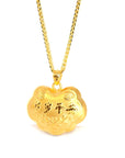 Baikalla Jewelry 24K Pure Yellow Gold Pendant 24k Gold "As You Wish" Ru Yi Charm Necklace