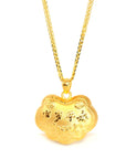Baikalla Jewelry 24K Pure Yellow Gold Pendant Pendant Only 24k Gold "As You Wish" Ru Yi Charm Necklace
