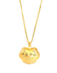 Baikalla Jewelry 24K Pure Yellow Gold Pendant 24k Gold "As You Wish" Ru Yi Charm Necklace