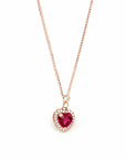 Baikalla Jewelry Gold Sapphire Necklace 18k Rose Gold Lab. Created Sapphire, Ruby & CZ Pendant Necklace