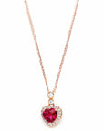 Baikalla Jewelry gemstone jewelry 18k Rose Gold Lab. Created Ruby & CZ Pendant Necklace