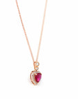 Baikalla Jewelry Gold Sapphire Necklace 18k Rose Gold Lab. Created Sapphire, Ruby & CZ Pendant Necklace