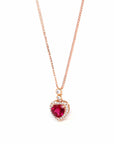 Baikalla Jewelry gemstone jewelry 18k Rose Gold Lab. Created Ruby & CZ Pendant Necklace