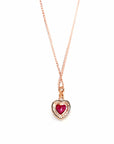 Baikalla Jewelry gemstone jewelry 18k Rose Gold Lab. Created Ruby & CZ Pendant Necklace