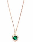 Baikalla Jewelry Emerald Pendant Necklace Pendant Only 18k Rose Gold Lab. Created Emerald & CZ Pendant Necklace