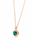 Baikalla Jewelry Emerald Pendant Necklace 18k Rose Gold Lab. Created Emerald & CZ Pendant Necklace