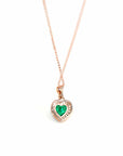Baikalla Jewelry Emerald Pendant Necklace 18k Rose Gold Lab. Created Emerald & CZ Pendant Necklace