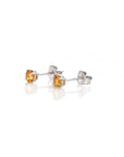 Baikalla Jewelry Gold Gemstone Earrings Baikalla 14k Classic White Gold Natural 4mm Citrine Stud Earrings