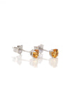 Baikalla Jewelry Gold Gemstone Earrings Baikalla 14k Classic White Gold Natural 4mm Citrine Stud Earrings