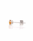 Baikalla Jewelry Gold Gemstone Earrings Baikalla 14k Classic White Gold Natural 4mm Citrine Stud Earrings