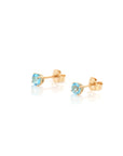 Baikalla Jewelry Gold Gemstone Earrings Baikalla 14k Classic Yellow Gold 4mm Natural Swiss Blue Topaz Earrings