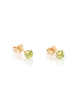 Baikalla Jewelry Gold Gemstone Earrings Baikalla 14k Classic Yellow Gold Natural 4*4mm 1/2cttw Peridot Earrings