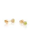 Baikalla Jewelry Gold Gemstone Earrings Baikalla 14k Classic Yellow Gold Natural 4*4mm 1/2cttw Peridot Earrings