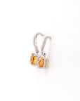 Baikalla Jewelry Gold Gemstone Earrings Baikalla 14k Classic White Gold Natural Citrine 6*6mm Teardrop Earrings w/Diamond