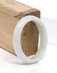 Baikalla Jewelry Jadeite Jade Bangle Bracelet Baikalla "Classic Bangle" Whitish Green Natural Jadeite Jade Bangle (56.28 mm)