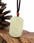 Baikalla Jewelry Jade Pendant Necklace Dragon Baikalla™ "Dragon & Phoenix" Genuine HeTian White Nephrite Jade Pendant Necklace