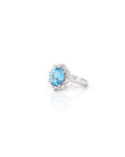 Baikalla Jewelry Gemstone Ring Sterling Silver Oval Sky Blue Topaz Ring