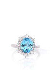 Baikalla Jewelry Gemstone Ring Sterling Silver Oval Sky Blue Topaz Ring