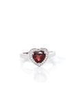Baikalla Jewelry Sterling Silver Gemstone Ring Garnet Sterling Silver Amethyst, Citrine, & Garnet Heart Ring