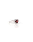 Baikalla Jewelry Sterling Silver Gemstone Ring Sterling Silver Amethyst, Citrine, & Garnet Heart Ring