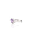 Baikalla Jewelry Sterling Silver Gemstone Ring Sterling Silver Amethyst, Citrine, & Garnet Heart Ring