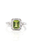 Baikalla Jewelry Sterling Silver Gemstone Ring 6 Sterling Silver Emerald Fancy Cut Peridot Ring
