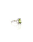 Baikalla Jewelry Sterling Silver Gemstone Ring Sterling Silver Emerald Fancy Cut Peridot Ring