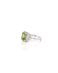 Baikalla Jewelry Sterling Silver Gemstone Ring Sterling Silver Emerald Fancy Cut Peridot Ring