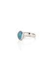 Baikalla Jewelry Sterling Silver Gemstone Ring Sterling Silver Oval Australian Blue Opal Bezel Set Ring
