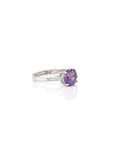 Baikalla Jewelry Sterling Silver Gemstone Ring Sterling Silver Round Amethyst Ring