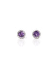 Baikalla Jewelry Silver Gemstones Earrings Baikalla™ Classic Sterling Silver Natural Amethyst Topaz Garnet Citrine Stud Earrings With CZ