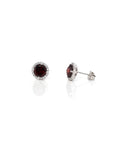 Baikalla Jewelry Silver Gemstones Earrings Baikalla™ Classic Sterling Silver Natural Amethyst Topaz Garnet Citrine Stud Earrings With CZ
