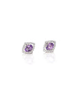Baikalla Jewelry Silver Gemstones Earrings Baikalla™ Classic Sterling Silver Natural Amethyst Topaz Garnet Citrine Stud Earrings With CZ