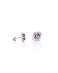 Baikalla Jewelry Silver Gemstones Earrings Baikalla™ Classic Sterling Silver Natural Amethyst Topaz Garnet Citrine Stud Earrings With CZ