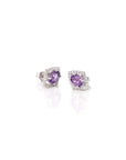 Baikalla Jewelry Silver Gemstones Earrings Baikalla™ Classic Sterling Silver Natural Amethyst Topaz Garnet Citrine Stud Earrings With CZ