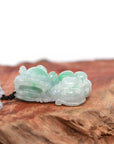 Baikalla Jewelry genuine jadeite carving Baikalla™ Pi Xiu Genuine Burmese Lavender Green Jadeite Jade PiXiu Pendant Necklace (FengShui Lucky)