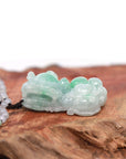 Baikalla Jewelry genuine jadeite carving Baikalla™ Pi Xiu Genuine Burmese Lavender Green Jadeite Jade PiXiu Pendant Necklace (FengShui Lucky)