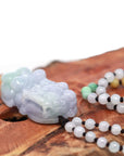 Baikalla Jewelry genuine jadeite carving Baikalla™ Pi Xiu Genuine Burmese Lavender Green Jadeite Jade PiXiu Pendant Necklace (FengShui Lucky)