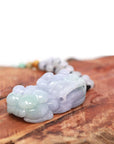 Baikalla Jewelry genuine jadeite carving Baikalla™ Pi Xiu Genuine Burmese Lavender Green Jadeite Jade PiXiu Pendant Necklace (FengShui Lucky)